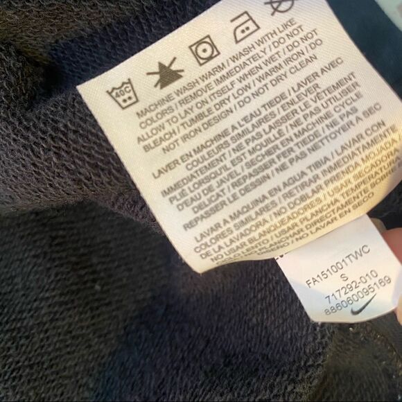 Nike Heritage Stripes Classic Crewneck Sweatshirt Pullover Sweater Black & white - Picture 6 of 8